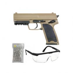 Pack airsoft CM125S Tan Style USP 45 AEP Lipo Tan Électrique (Cyma)