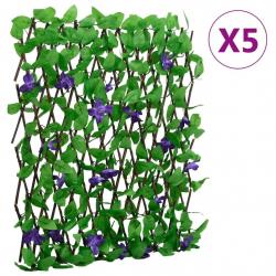  Treillis de lierre artificiel extensible 5 pcs vert 180x70 cm alsavelo