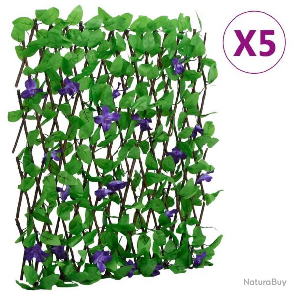 Treillis de lierre artificiel extensible 5 pcs vert 180x70 cm alsavelo