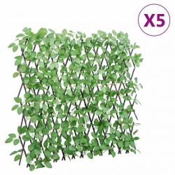  Treillis de lierre artificiel extensible 5 pcs vert 180x65 cm alsavelo