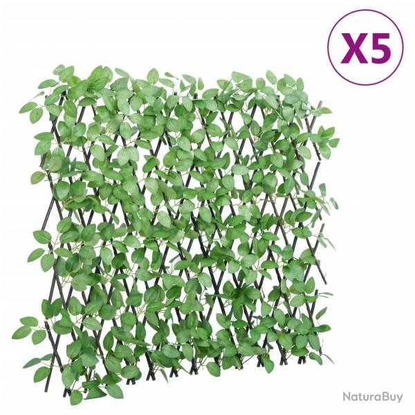 Treillis de lierre artificiel extensible 5 pcs vert 180x65 cm alsavelo