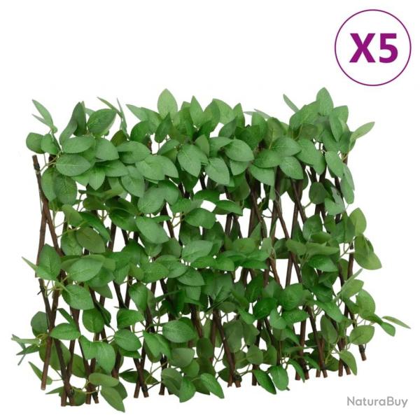 Treillis de lierre artificiel extensible 5 pcs vert 180x30 cm alsavelo