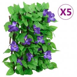  Treillis de lierre artificiel extensible 5 pcs vert 180x20 cm alsavelo