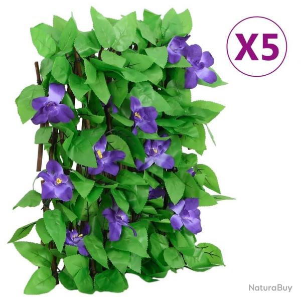 Treillis de lierre artificiel extensible 5 pcs vert 180x20 cm alsavelo