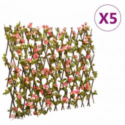  Treillis de lierre artificiel extensible 5 pcs 180x60 cm alsavelo