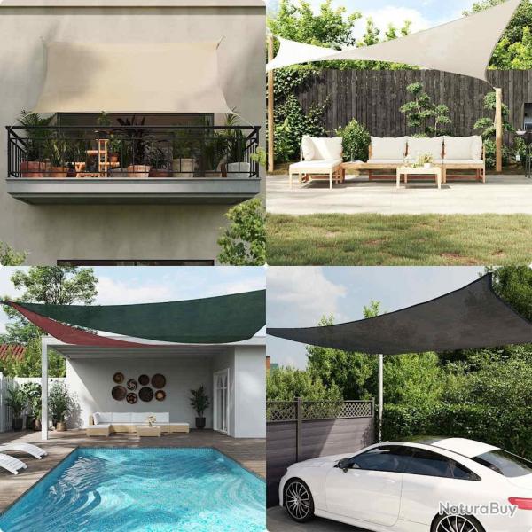 Voile d'ombrage 160 g/m rectangulaire bleu 3,5x5 m PEHD alsavelo