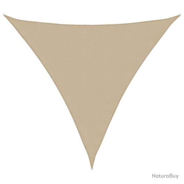 Voile de parasol tissu oxford triangulaire 5x5x5 m beige alsavelo