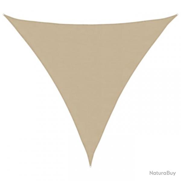 Voile de parasol tissu oxford triangulaire 3,6x3,6x3,6 m beige alsavelo