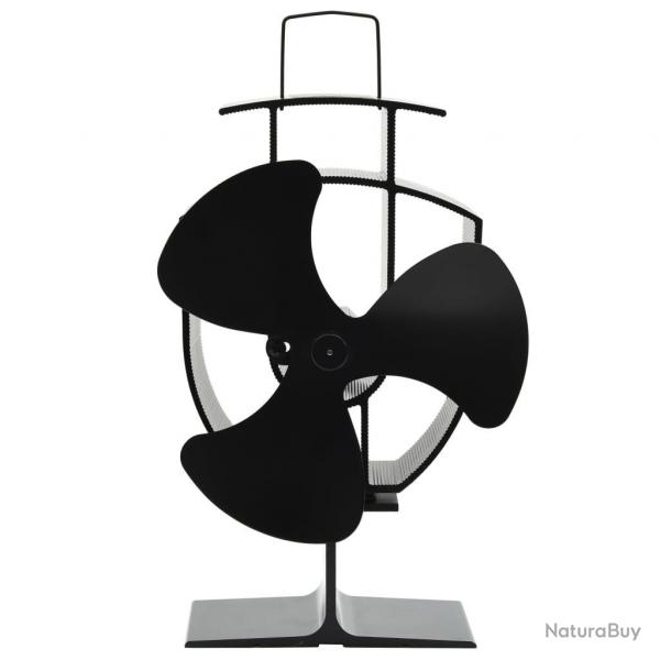 Ventilateur de pole aliment par chaleur 3 pales Noir alsavelo
