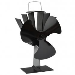 Ventilateur de poêle alimenté par chaleur 3 pales Noir alsavelo