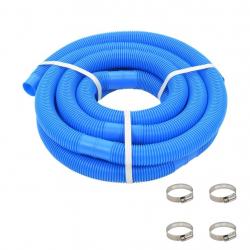 Tuyau de piscine avec colliers de serrage Bleu 38 mm 6 m alsavelo