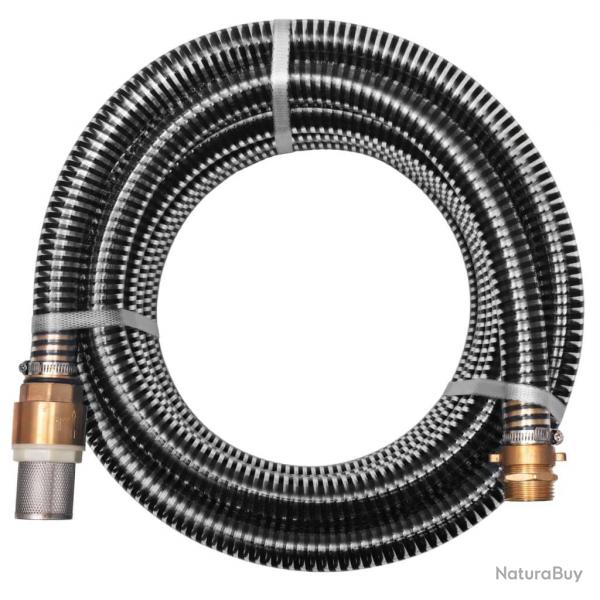 Tuyau d'aspiration avec raccords en laiton 10 m 25 mm Noir alsavelo