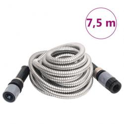 Tuyau d'arrosage buse de pulvérisation argenté 0,6" 7,5 m inox alsavelo