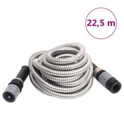 Tuyau d'arrosage buse de pulvérisation argenté 0,6" 22,5 m inox alsavelo