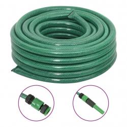 Tuyau d'arrosage avec jeu de raccords vert 0,75" 20 m PVC alsavelo