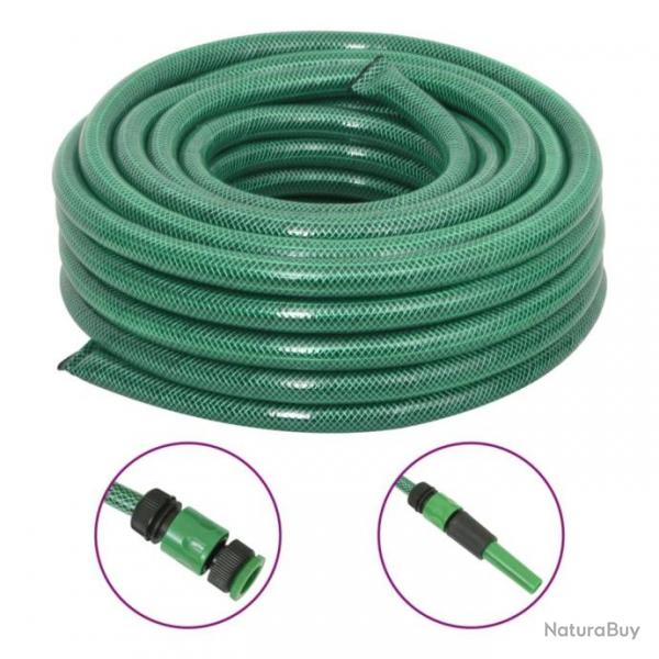 Tuyau d'arrosage avec jeu de raccords vert 0,75" 20 m PVC alsavelo