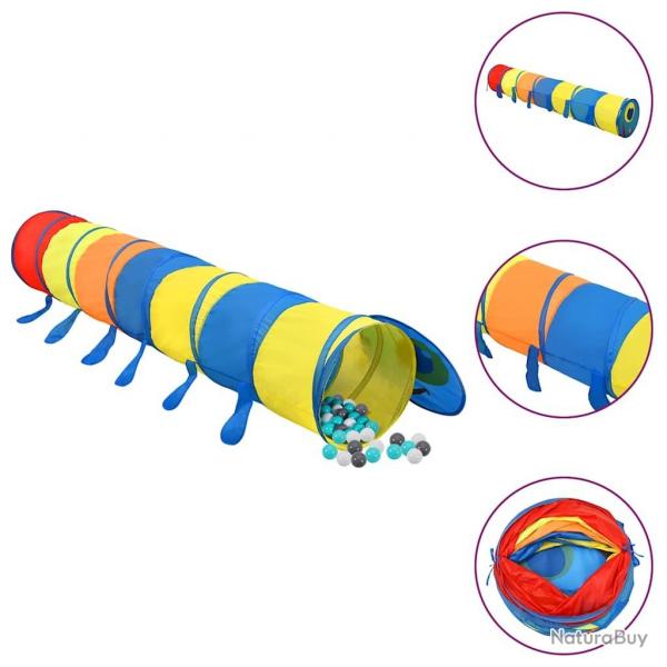 Tunnel de jeu pour enfants avec 250 balles Multicolore 245 cm alsavelo