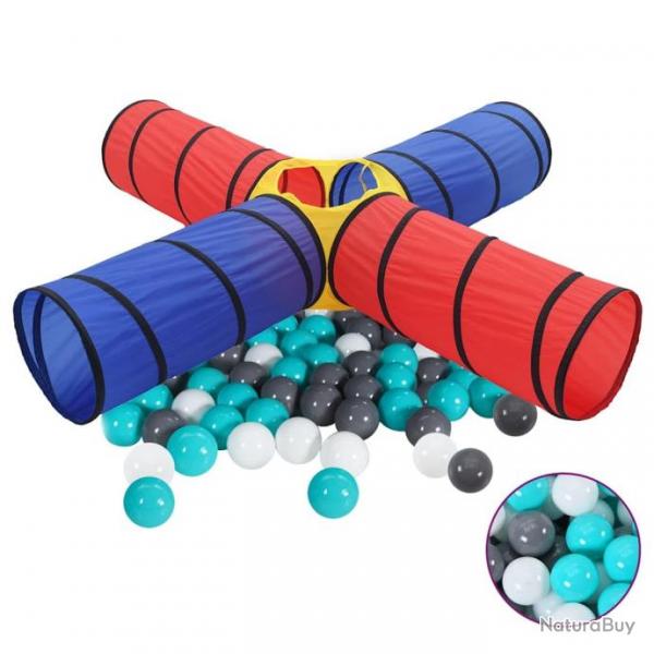 Tunnel de jeu pour enfants avec 250 balles Multicolore alsavelo