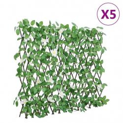 Treillis de lierre artificiel extensible vert 5 pcs 186x30 cm alsavelo