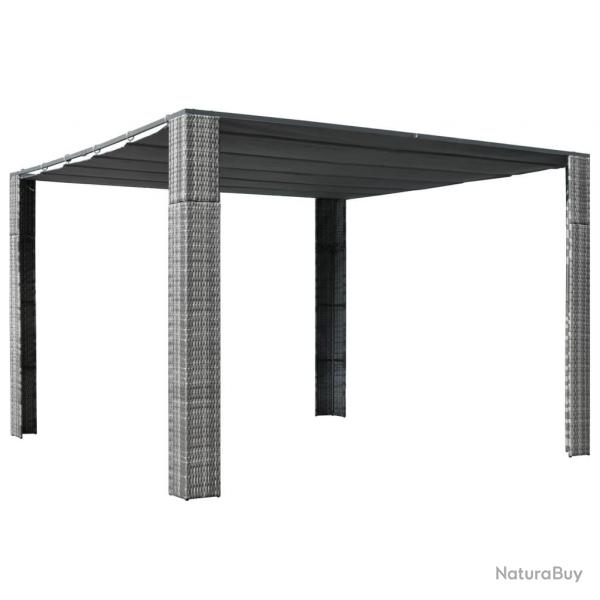 Tonnelle et toit Rsine tresse 300x300x200cm Gris / anthracite alsavelo
