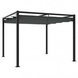 Tonnelle de jardin avec toit rétractable anthracite 3x3 m acier alsavelo