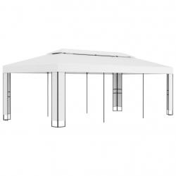 Tonnelle avec toit double 3x6 m Blanc alsavelo