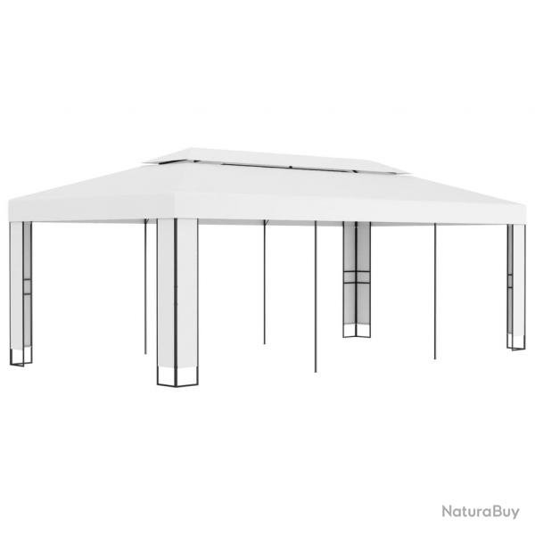 Tonnelle avec toit double 3x6 m Blanc alsavelo