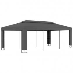 Tonnelle avec toit double 3x6 m Anthracite alsavelo