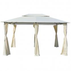 Tonnelle avec rideaux 4 x 3 m Blanc alsavelo