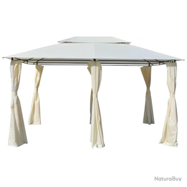 Tonnelle avec rideaux 4 x 3 m Blanc alsavelo