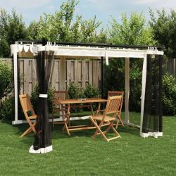 Tonnelle avec parois en filet crème 3x3 m acier alsavelo