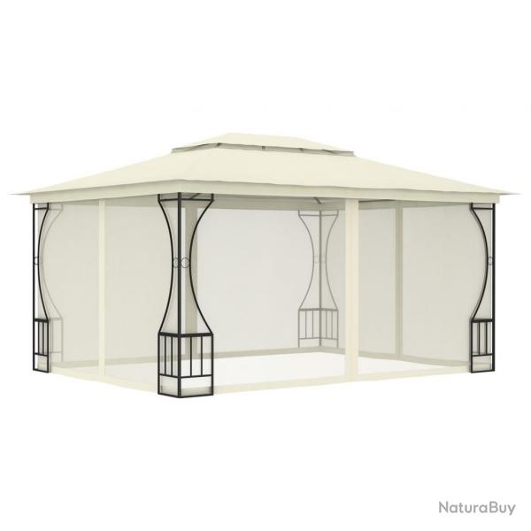 Tonnelle avec moustiquaire 300x400x265 cm Crme alsavelo