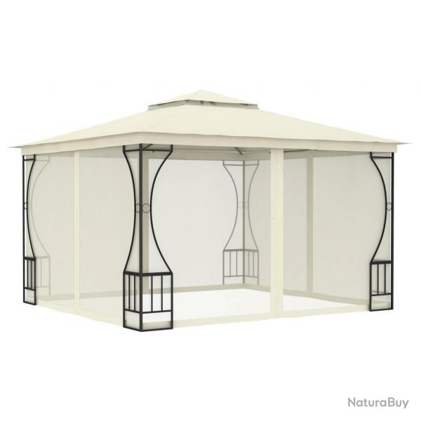 Tonnelle avec moustiquaire 300x300x265 cm Crme alsavelo