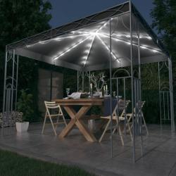 Tonnelle avec guirlande lumineuse à LED 300x300 cm Anthracite alsavelo