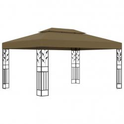 Tonnelle avec double toit 3x4 m Taupe 180 g/m² alsavelo