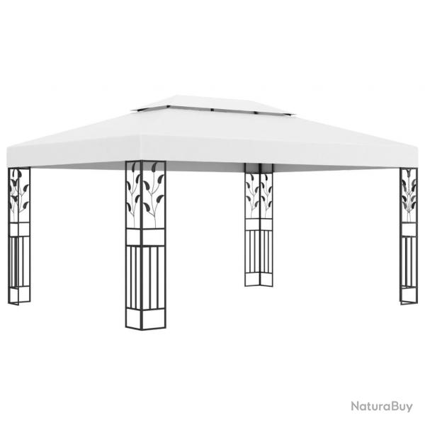 Tonnelle avec double toit 3x4 m Blanc alsavelo