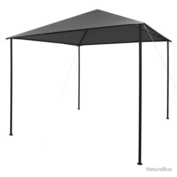Tonnelle 3x3 m Anthracite Tissu et acier 180 g/m alsavelo