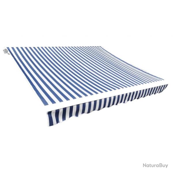 Toit d'auvent Toile Bleu et blanc 6x3 m (Cadre non inclus) alsavelo