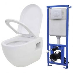 Toilette murale avec réservoir de chasse caché Céramique Blanc alsavelo