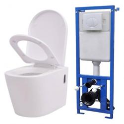 Toilette murale avec réservoir caché Céramique Blanc alsavelo