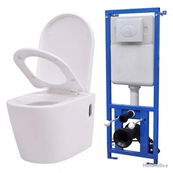 Toilette murale avec rservoir cach Cramique Blanc alsavelo