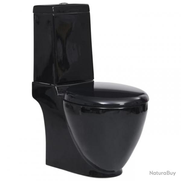 Toilette en cramique ronde coulement d'eau au fond noir alsavelo