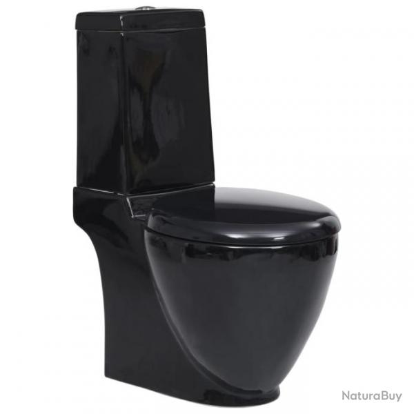 Toilette en cramique Ronde coulement d'eau au fond Noir alsavelo