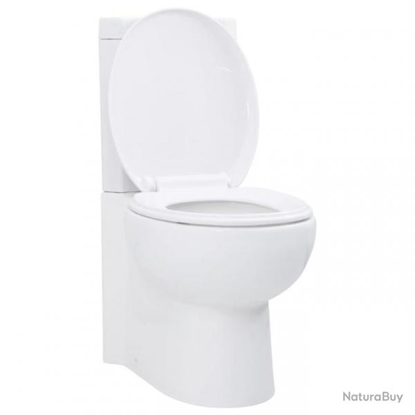 Toilette d'angle en cramique pour salle de bains blanc alsavelo