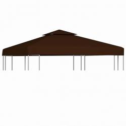 Toile supérieure double de belvédère 310 g/m² 3x3 m Marron alsavelo