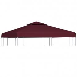 Toile supérieure double de belvédère 310 g/m² 3x3 m Bordeaux alsavelo