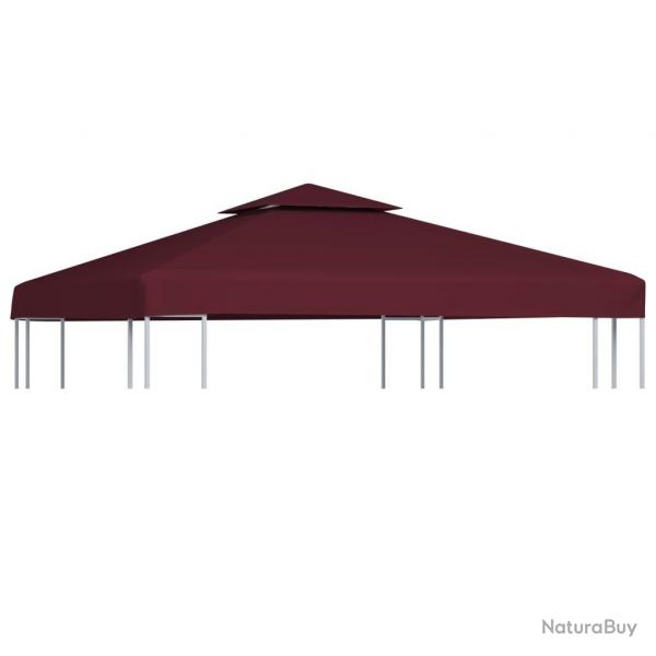 Toile suprieure double de belvdre 310 g/m 3x3 m Bordeaux alsavelo