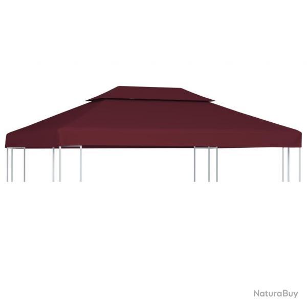 Toile de toit de belvdre 2 niveaux 310 g/m 4x3 m bordeaux alsavelo