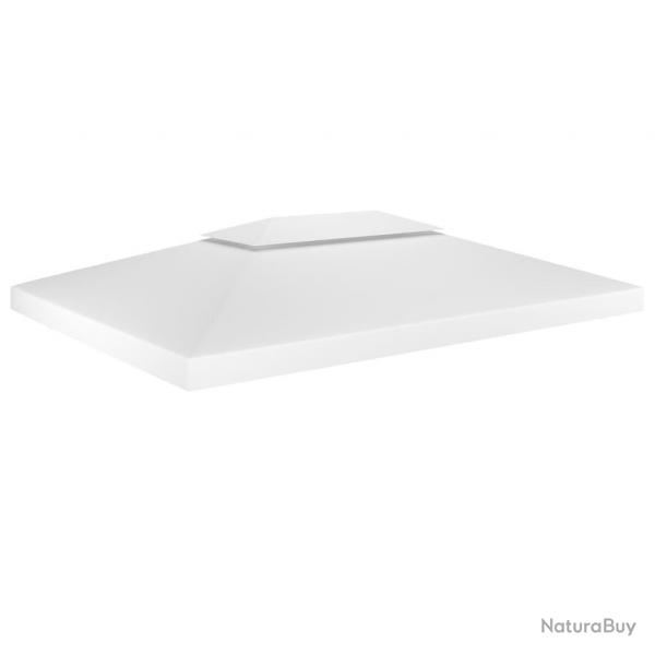 Toile de toit de belvdre 2 niveaux 310 g/m 4x3 m Blanc alsavelo