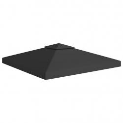 Toile de toit de belvédère 2 niveaux 310 g/m² 3x3 m Noir alsavelo